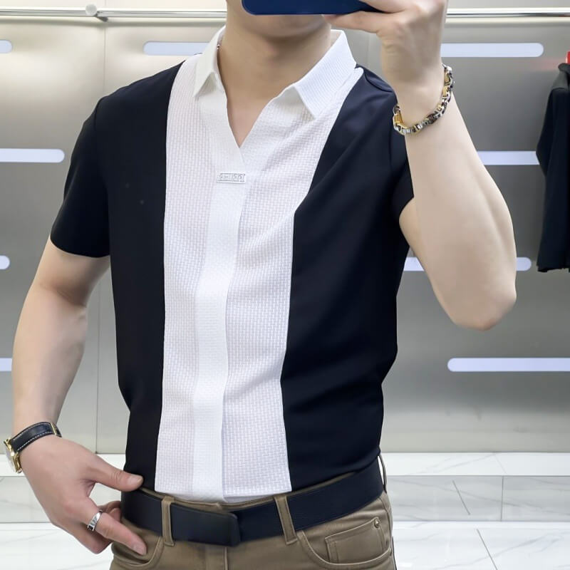 🎁✨Hot sale🔥Men's Business Casual Patchwork Shirt