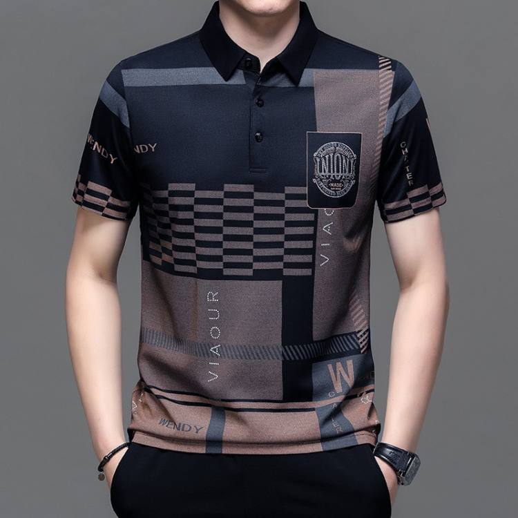 Comfortable and breathable printed polo shirt