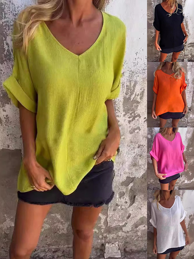 🔥Summer Sale🔥Oversized V-Neck T Shirt for Women