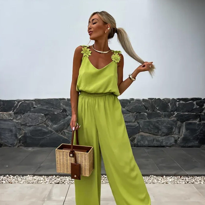 🔥New Products Hot Sale🔥Women's Sleeveless Wide Leg Jumpsuit