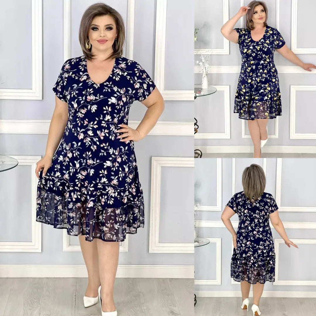 Nuevo vestido floral con cuello en V