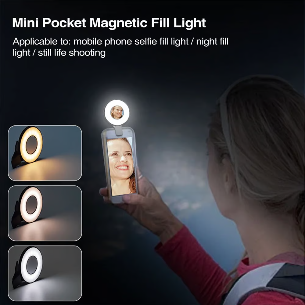 Magnetic Ring Phone Fill Light with Clip