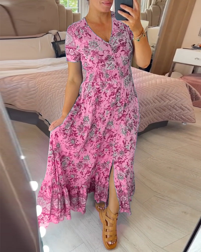 💃Hot Sale - 49% OFF🔥Floral Print V-neck Dress