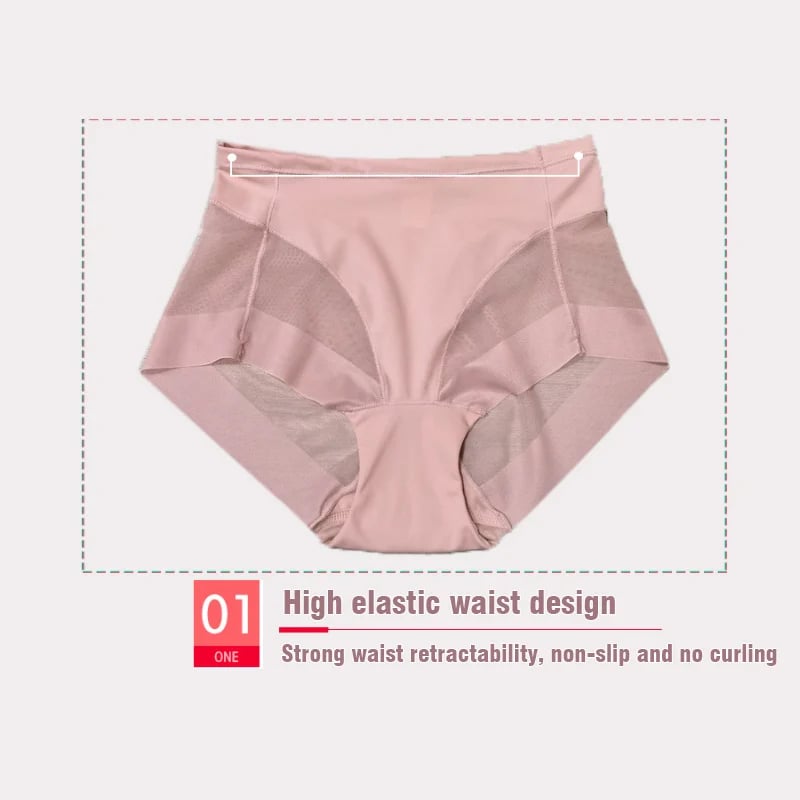 🔥High Waist Ice Silk Shaping Briefs Translucent and sexy