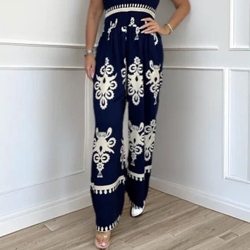 🔥50% OFF🔥Women's Sleeveless Halter Wide-leg Jumpsuit