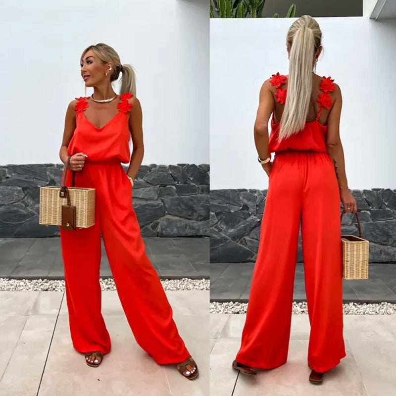 🔥New Products Hot Sale🔥Women's Sleeveless Wide Leg Jumpsuit