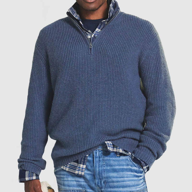 Men's Business Casual Zipper Sweater