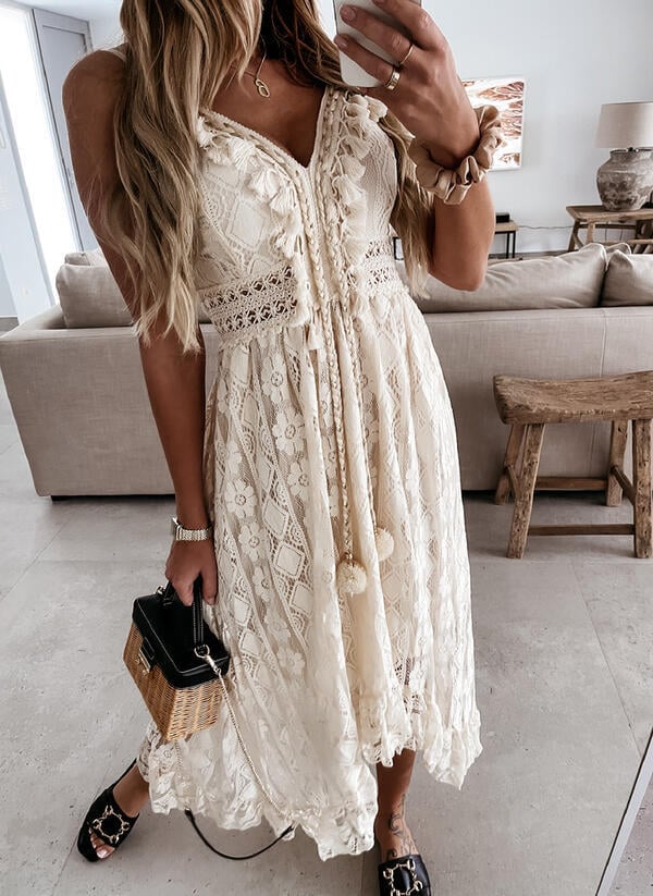 Hot Sale 50% off 💕V-Neck Lace-Up Strappy Dress💕