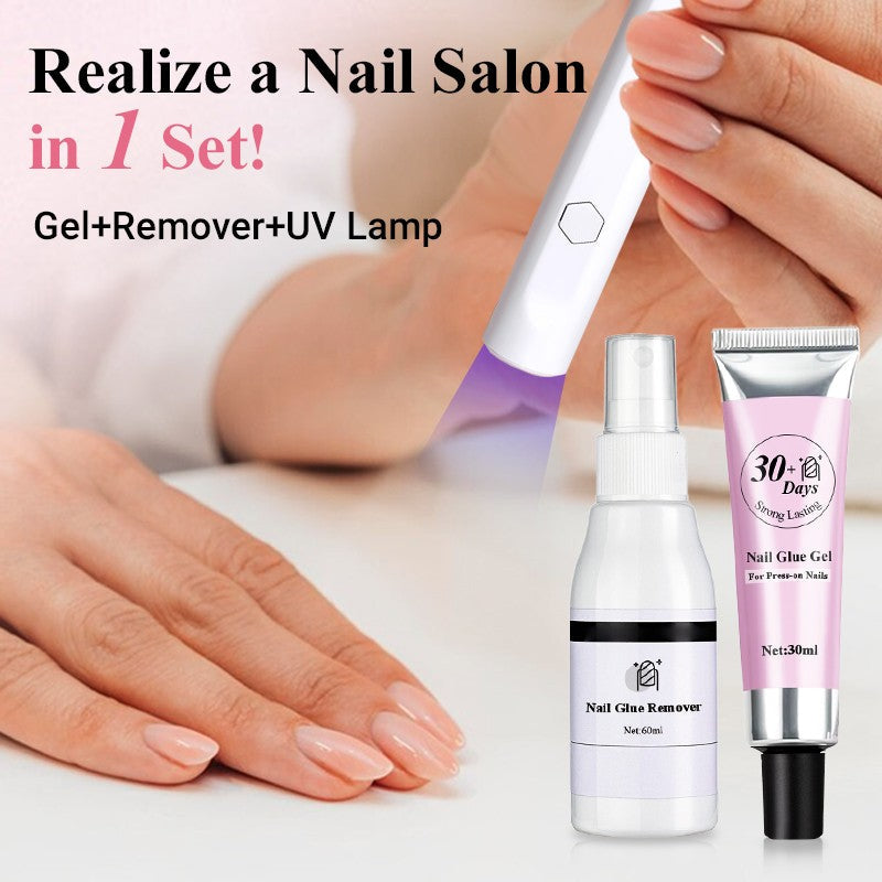 Strong Lasting Nail Glue Gel Set for Press-on Nails