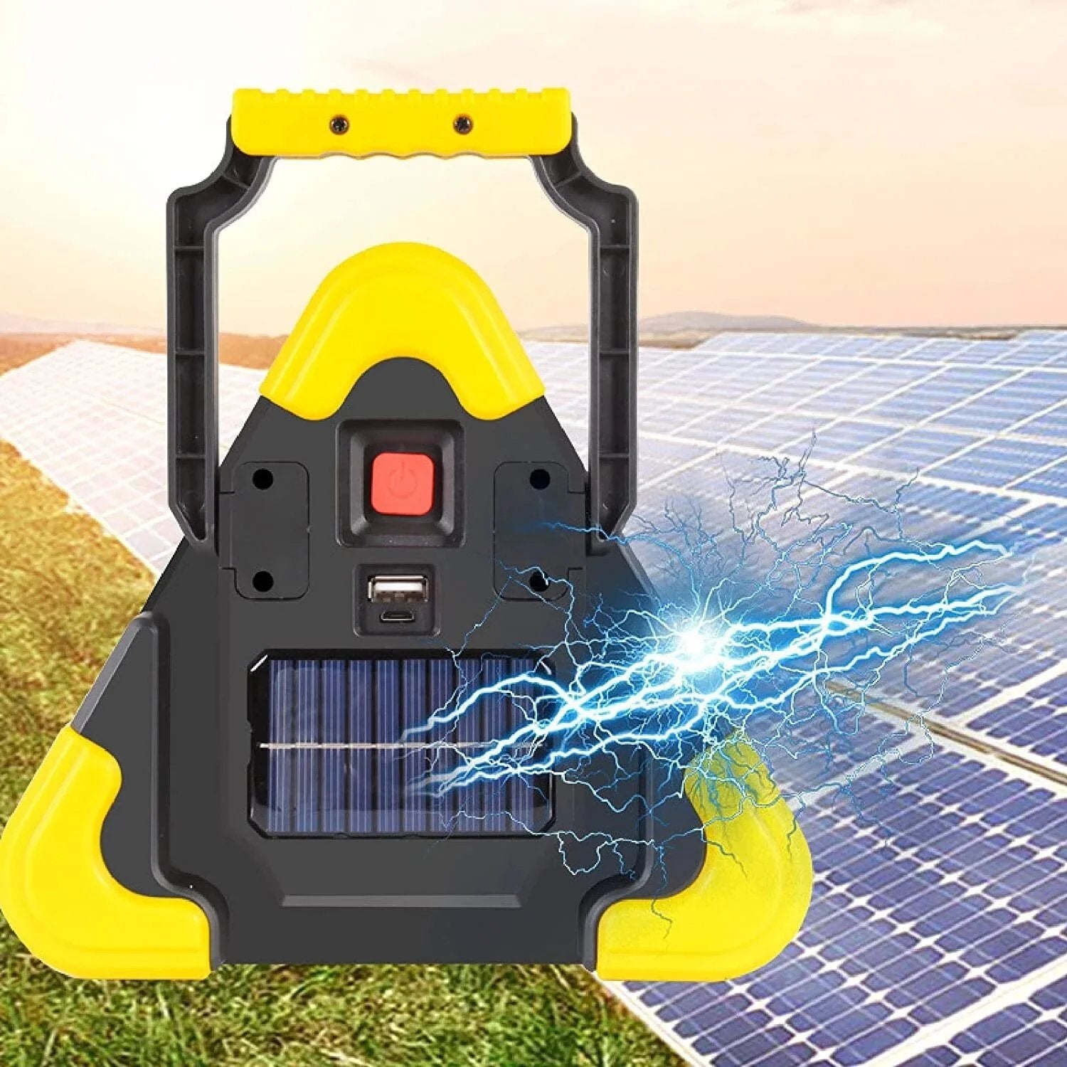 2-IN-1 Solar Emergency Triangle Warning Light at the Roadside