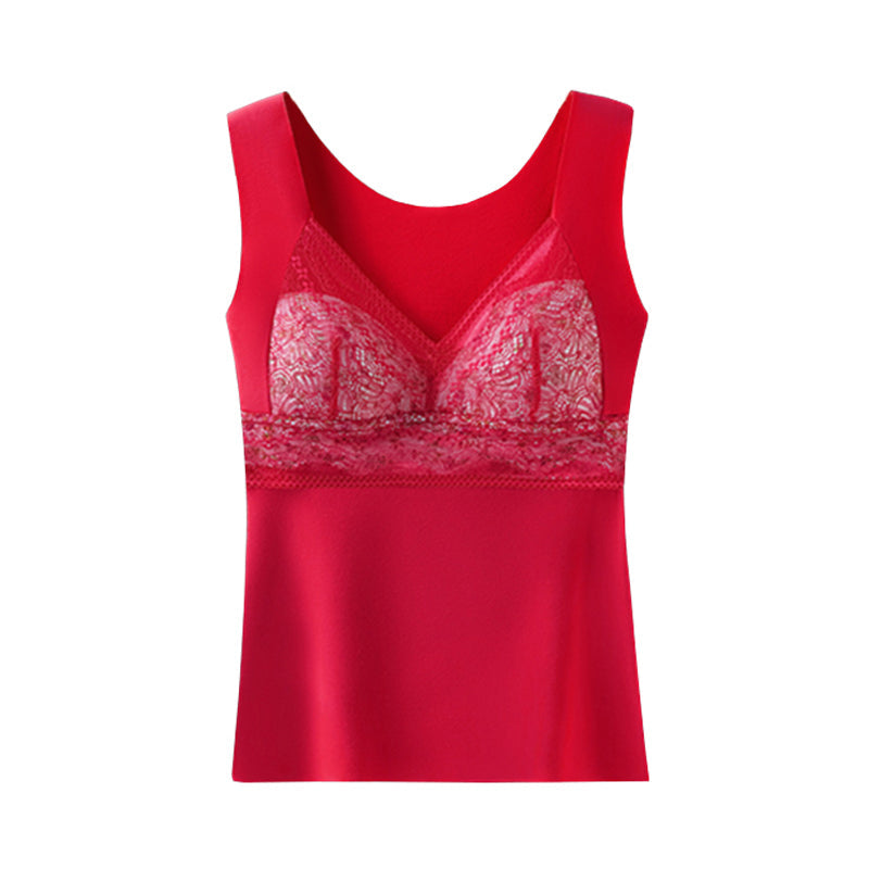 2-in-1 Built-in Bra Lace Thermal Underwear