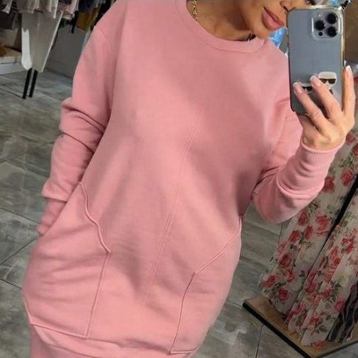 💃Seasonal Specials💃Women's Round Neck Long Sleeve Sweater Dress