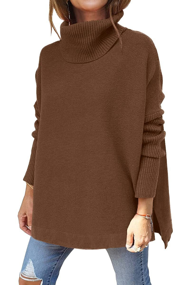 🔥Last Day Promotion 50% OFF🔥Women's Turtleneck Oversize Hem Knit Pullover Sweater