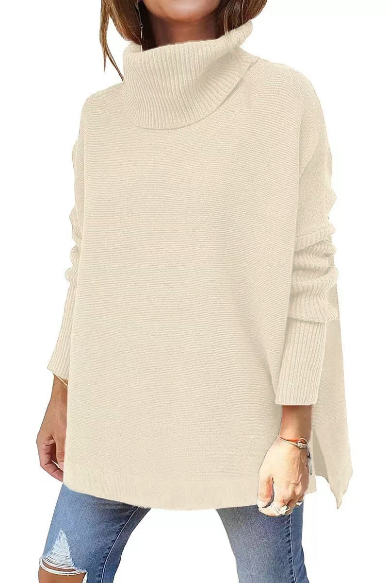 🔥Last Day Promotion 50% OFF🔥Women's Turtleneck Oversize Hem Knit Pullover Sweater