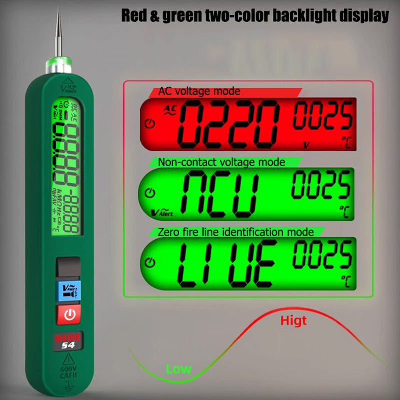 Non-Contact Voltage Tester Pen with LCD Display