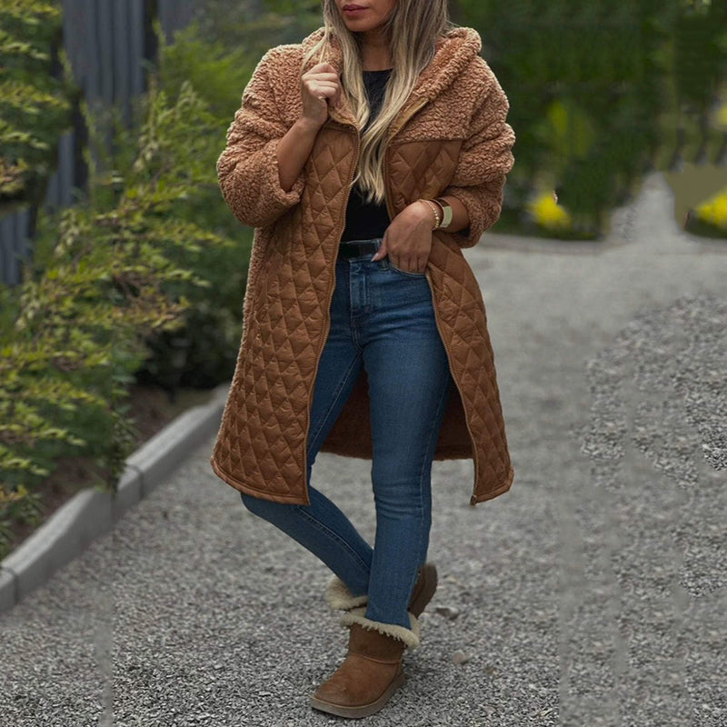 🔥Now enjoy 50% discount🔥 Women's Cozy Quilted Sherpa Coat with Hood