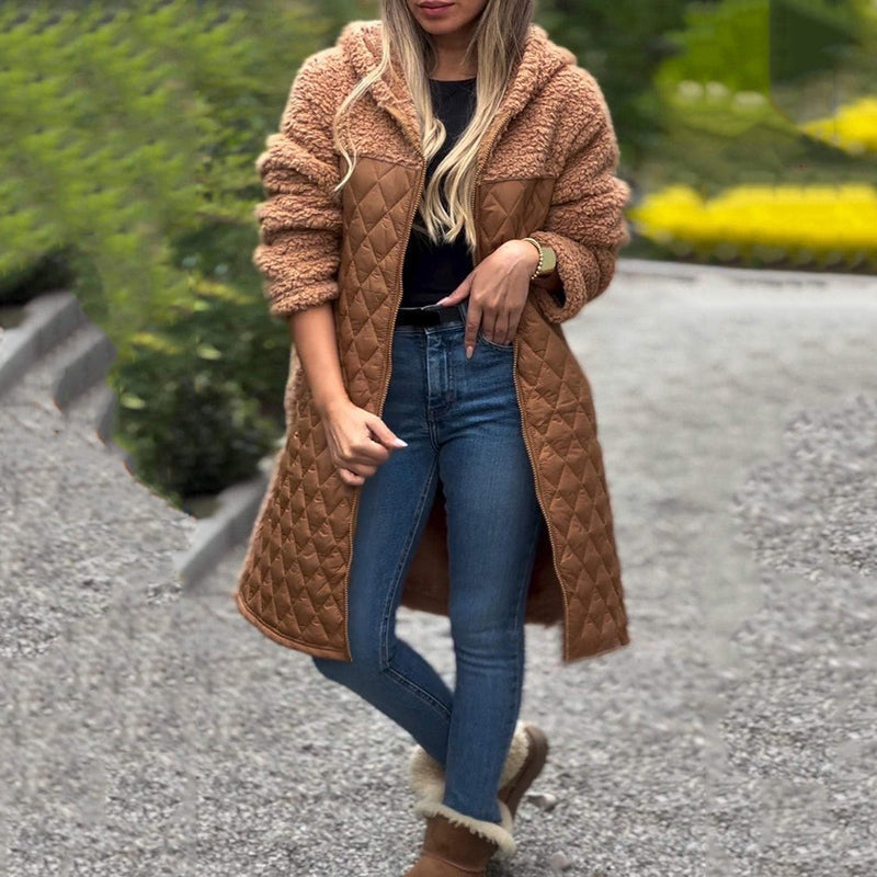 🔥Now enjoy 50% discount🔥 Women's Cozy Quilted Sherpa Coat with Hood