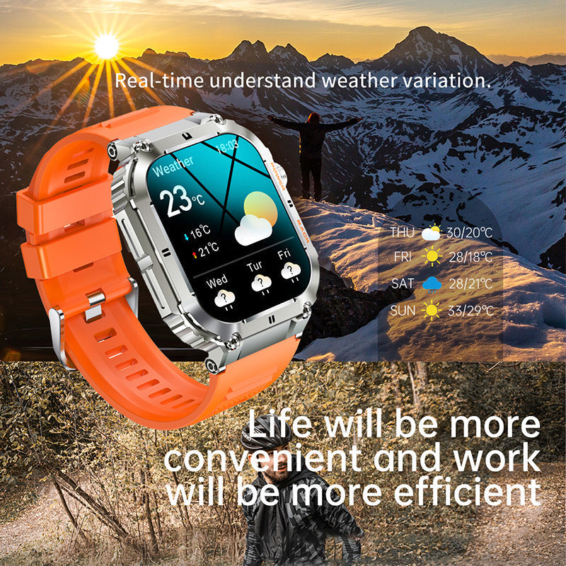 Waterproof Tactical Fitness Bluetooth Smartwatch