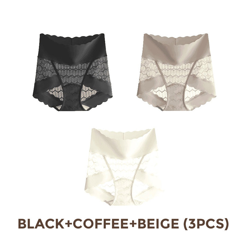 Breathable Seamless High-Waist Lace Panties