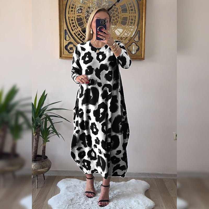 Women's Elegant Floral Long Sleeve Dress