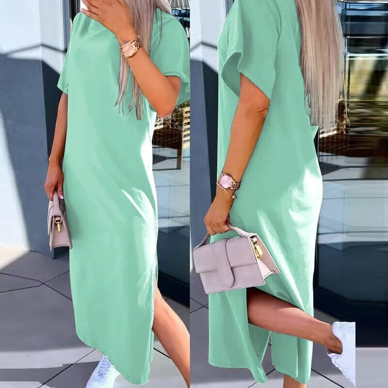 Women's Casual Split T-shirt Long Dress