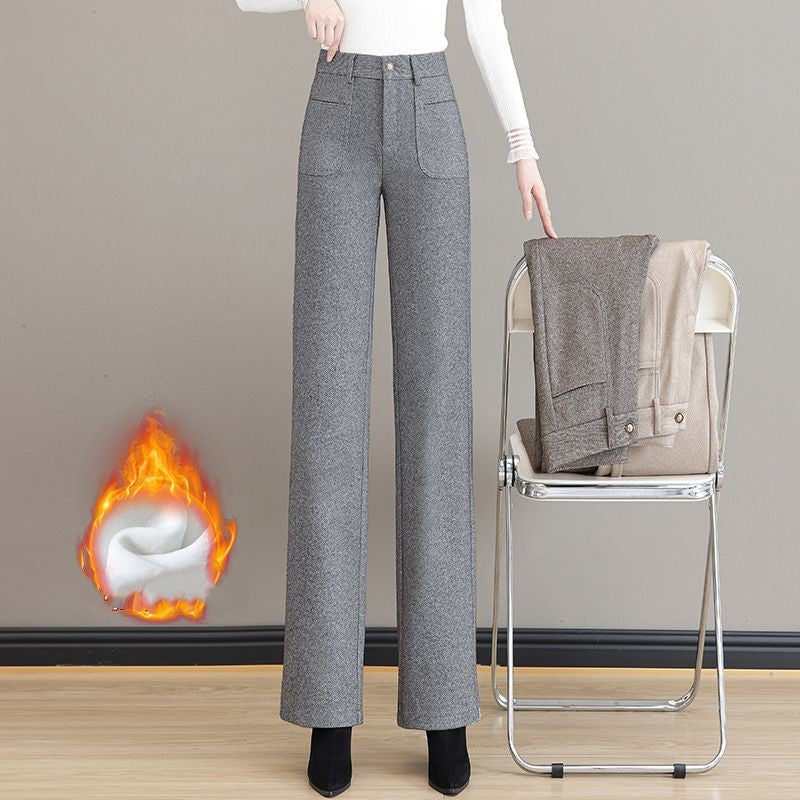 [Gift For Her] Women's High Waisted Thermal Straight Leg Pants