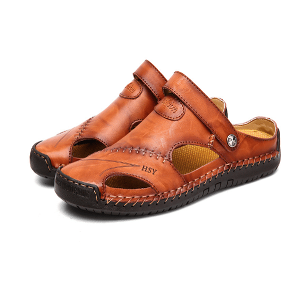 Large Size Soft Leather Men's Breathable Outdoor Sandals