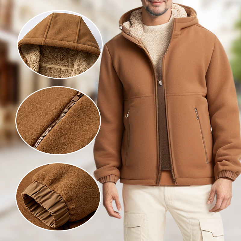 Men's Casual Warm Zip Up Hoodie Jacket