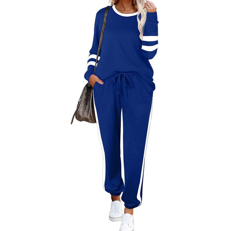 Women’s 2-Piece Crewneck Color-Block Sweatsuit