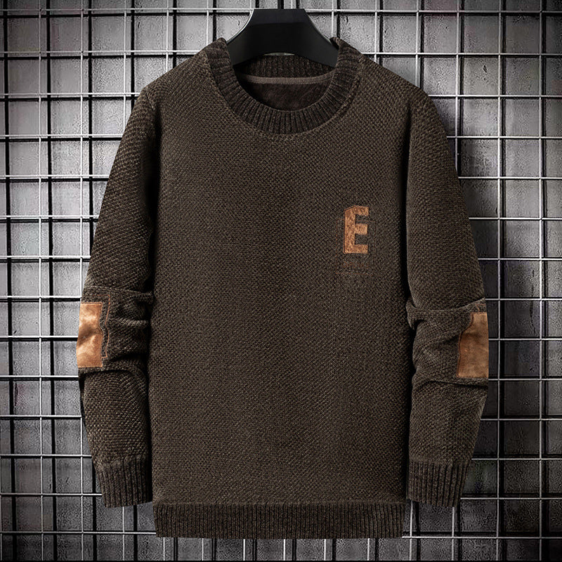 Men's Pullover Sweater with Plush Lining