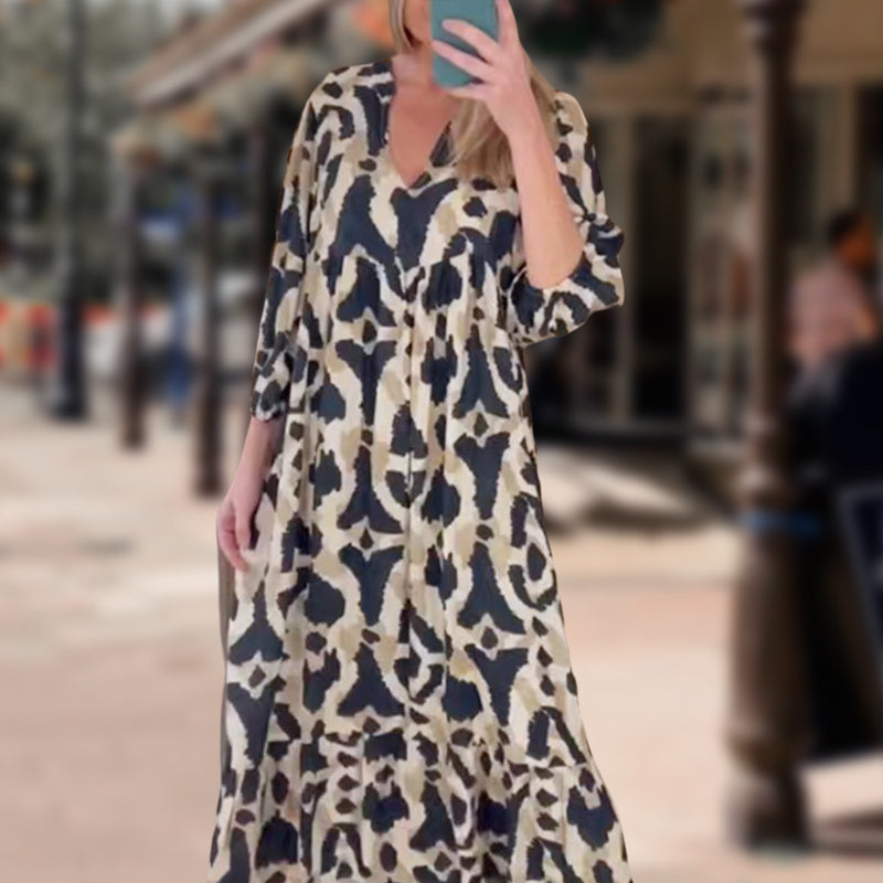 Women's Trendy V-Neck Leopard Print Dress