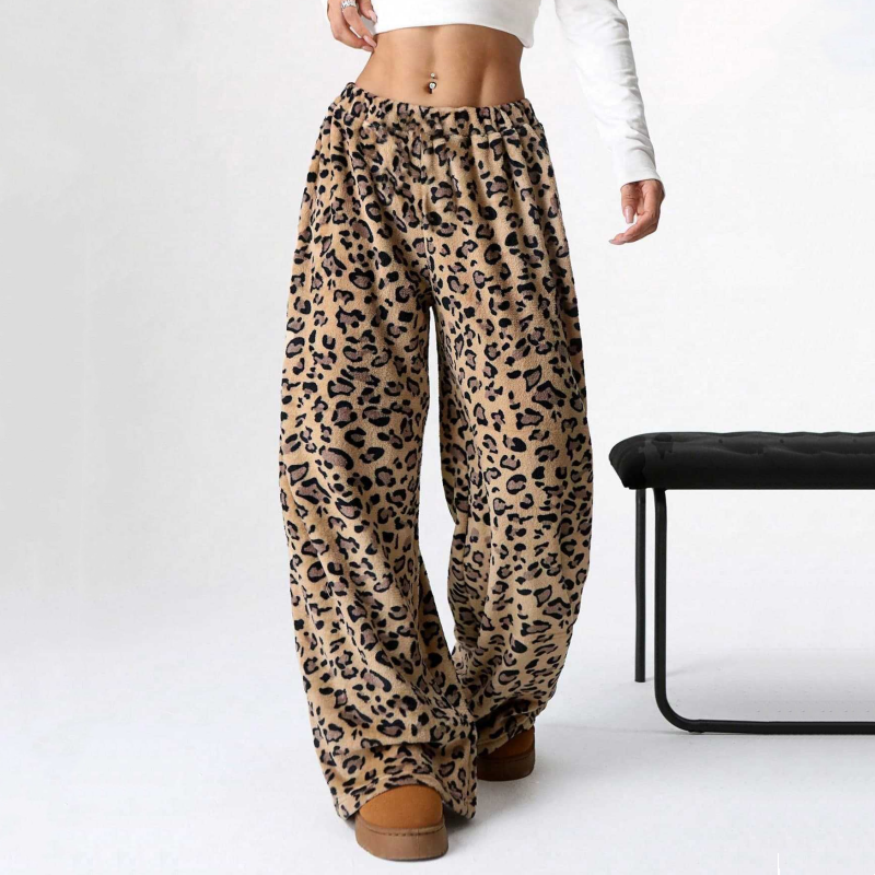 Women’s Leopard Print Wide Leg Pants