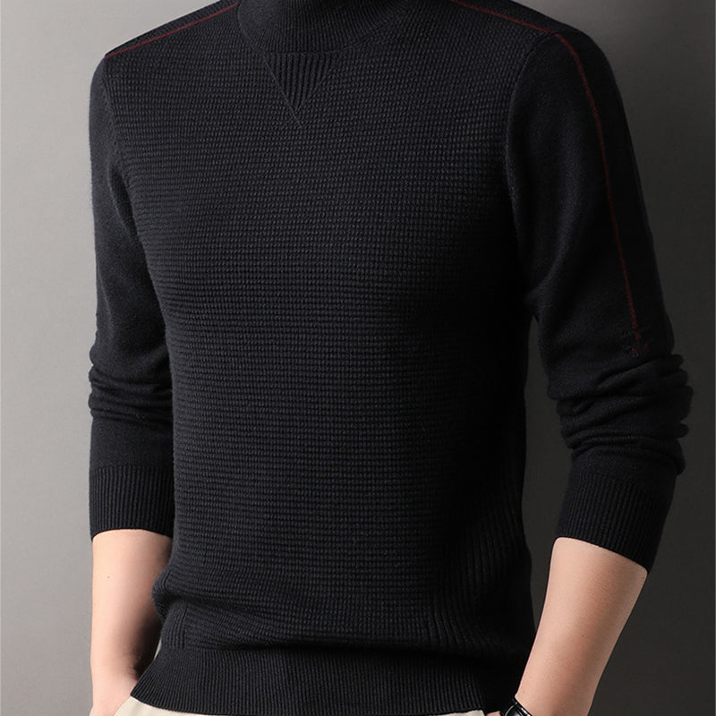 Men's Warm Mock Neck Soft Knit Sweater