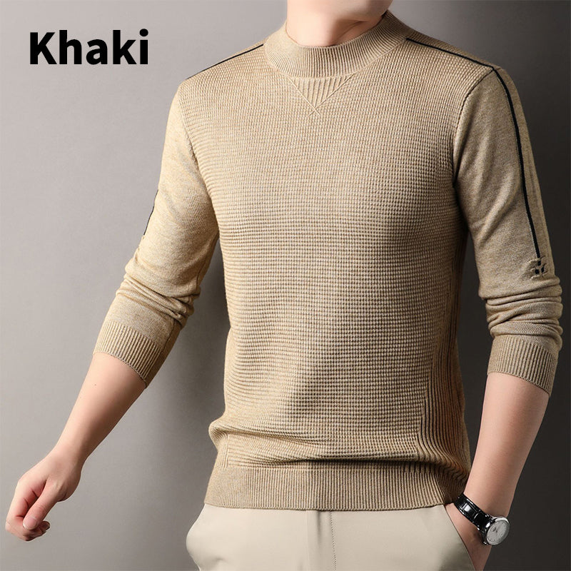 Men's Warm Mock Neck Soft Knit Sweater