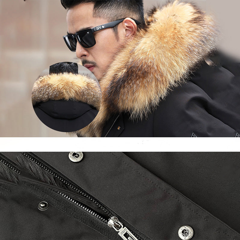 ❄️Winter Specials❄️Men's Mid-Length Jacket with Removable Synthetic Fur