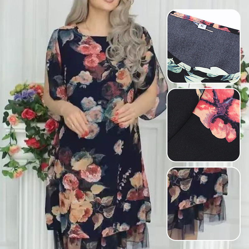 🌸Spring Specials🌸 Women's Elegant Rose Print Loose Dress