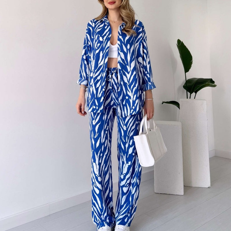 🌸Spring Specials🌸 Chic Women's Zebra Print Shirt & Pants Set