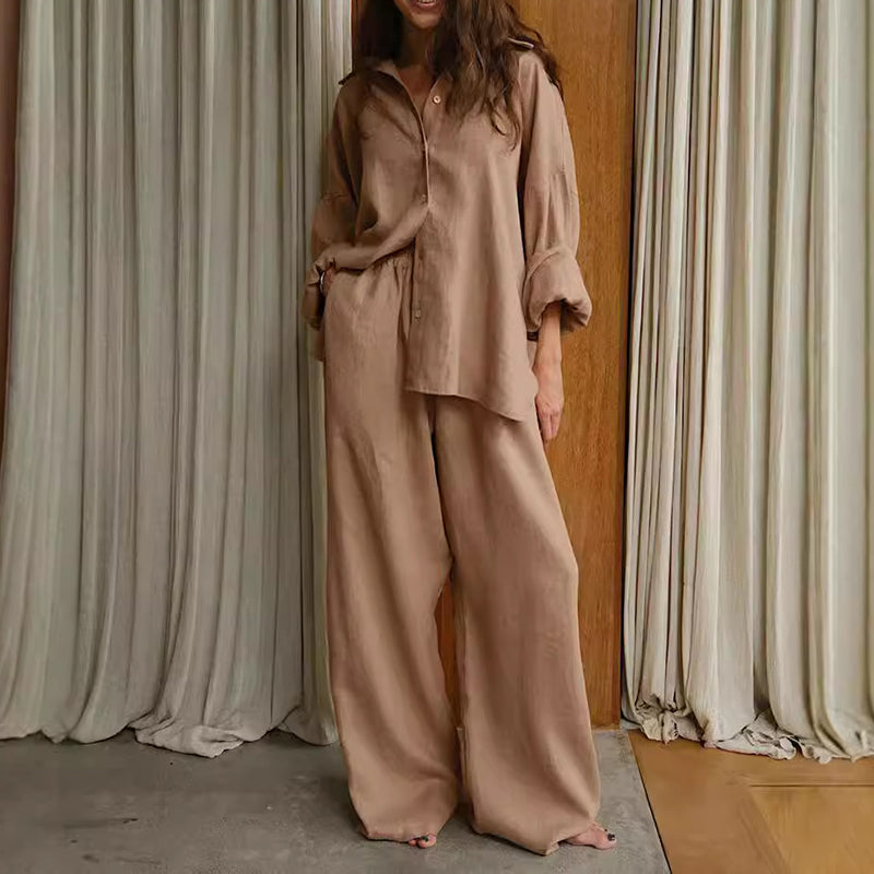 Women's Cotton-Linen Oversized Two-Piece Set