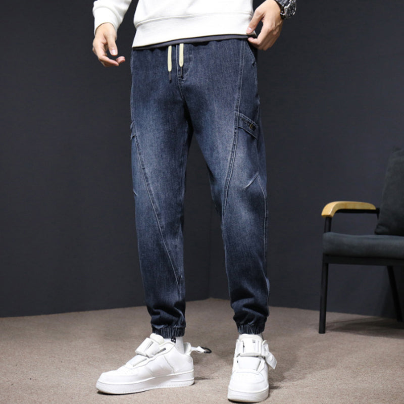 Trendy Loose Fit Denim Pants for Men