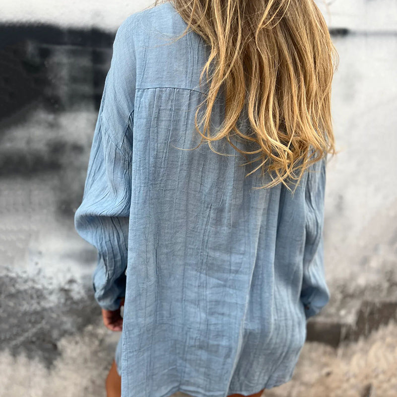 💖Limited Sale 50% OFF💖Women's Oversized Linen Button-Up Shirt