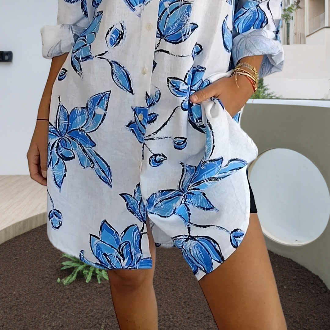 Women's Summer Printed Shirt Dress