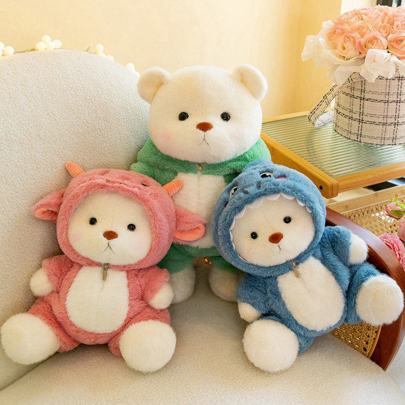 Plush Stuffed Bear Toy with Suit for Children