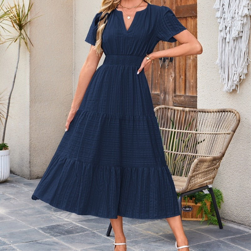 🔥Last Day Promotion Sale 50% OFF🔥Women's Casual Summer Short-Sleeve V-Neck Long Dresses